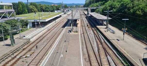 Bahngleise im Bahnhof Backnang